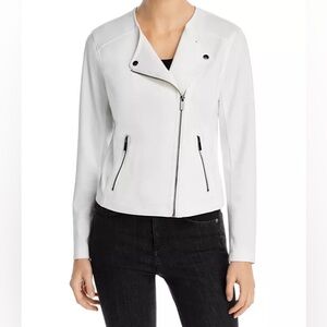 Bagatelle Ponte White Knit Biker Jacket size M